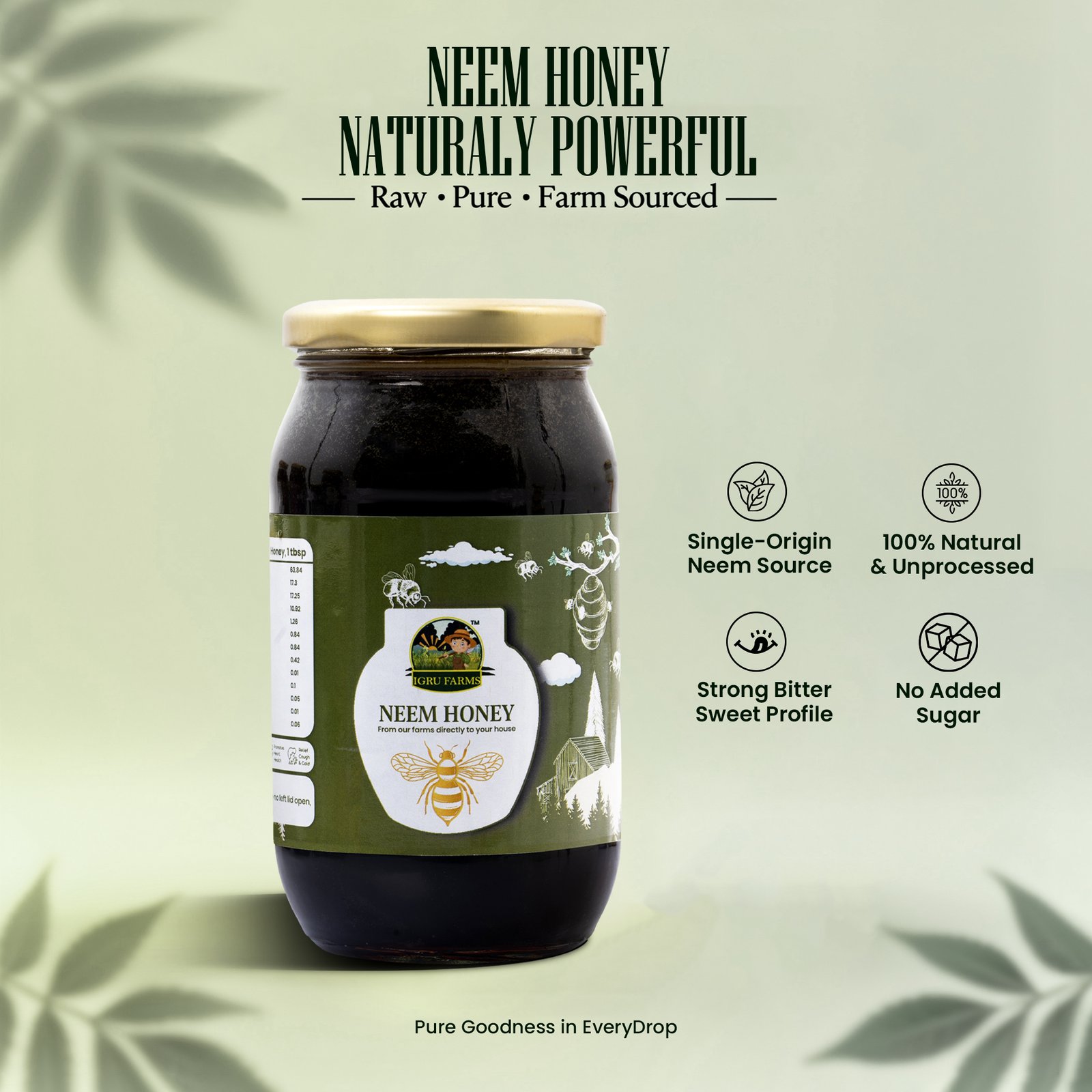Neem Honey | Rare Wild Blossom Nectar from the Himalayas {500g} - Image 3