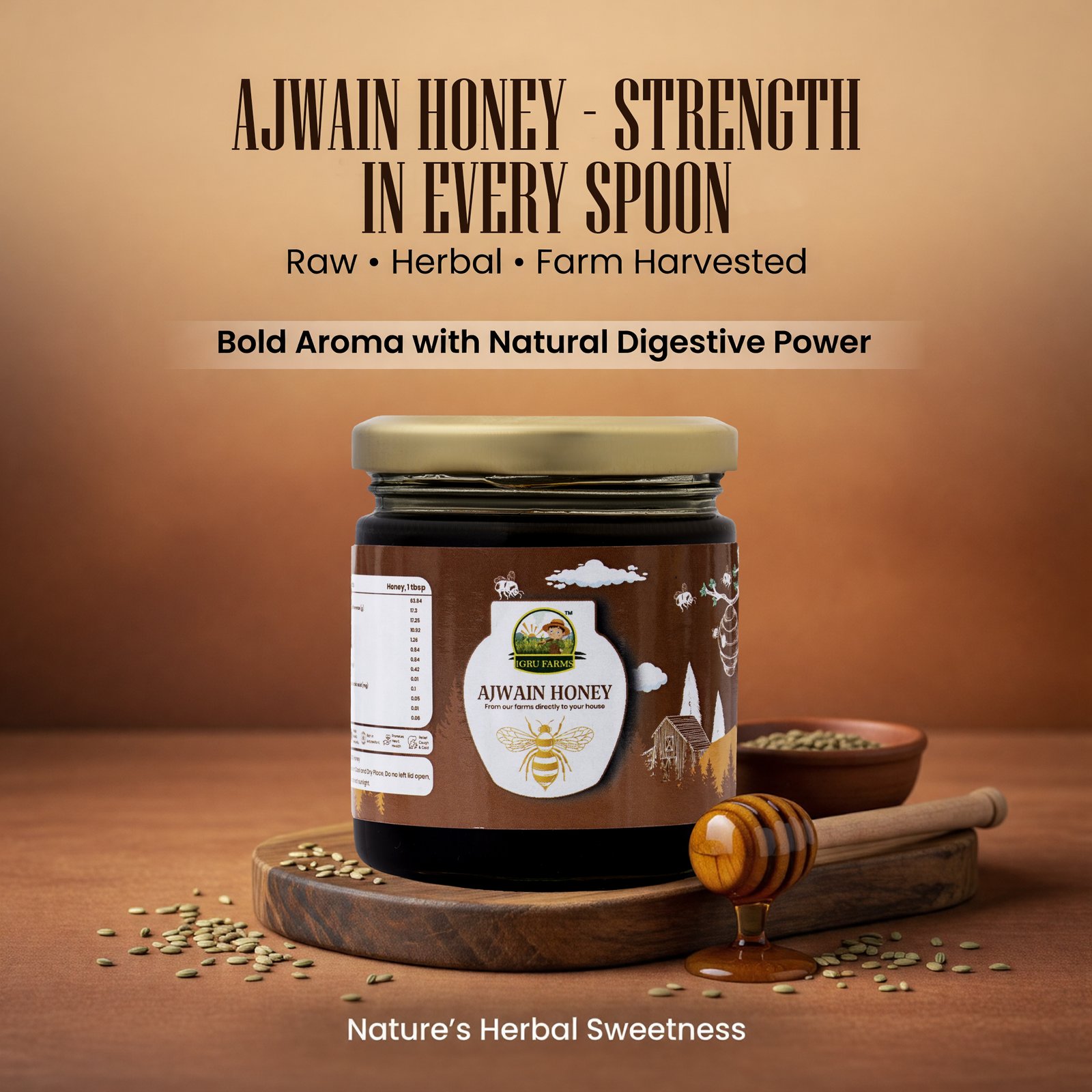 Igru Farms Ajwain Honey for Gas and Acidity Relief